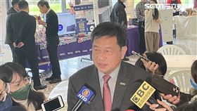 友達董事長彭双浪今日參加大股東佳世達舉辦的齊力減碳大會。（圖／記者吳康瑋攝）