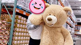 民眾曬巨無霸大熊合照。（圖／翻攝自《Costco好市多商品經驗老實說》）