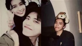 王大陸認愛，女友蔡卓宜也PO出多張情侶私照。（圖／翻攝自蔡卓宜小紅書）