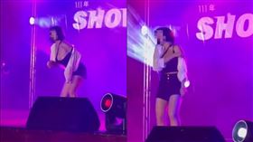 警專女學生嗨跳熱舞險些走光。（圖／民眾提供）