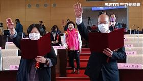 台中市議長副議長選舉，張清照、顏莉敏順利連任。（圖／翻攝畫面）