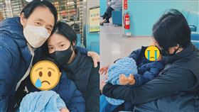 ▲新醬因為不明原因的急性腸胃炎變得虛弱，讓歐陽靖和譚艾珍看了十分心疼。（圖／翻攝自歐陽靖臉書）