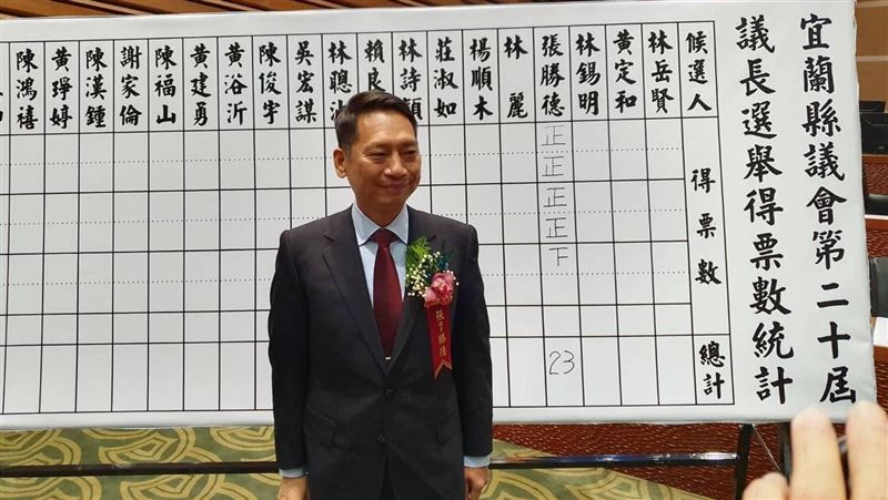 綠1票跑票！國民黨新議員當選宜蘭縣議長