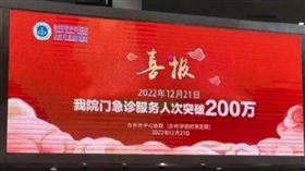 中國疫情大爆發！醫院報喜「急診服務人次破200萬」　陸網轟：丟死人了。（圖／翻攝自微博）