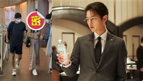 宋仲基與女友同進出時被拍到。（組合圖／翻攝自體育朝鮮／jtbc IG）