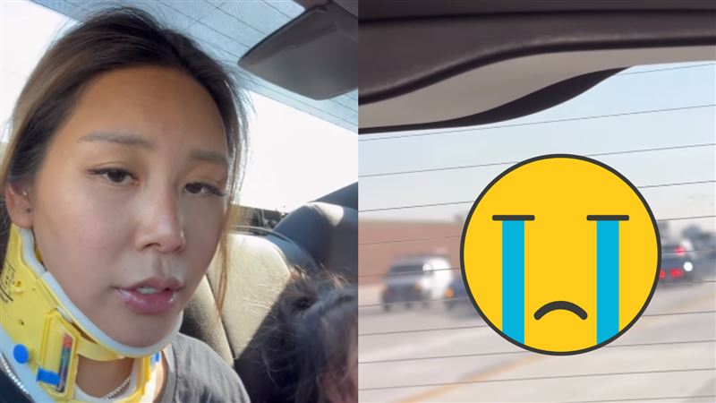 女星開特斯拉出車禍　車頭全爛驚悚畫面曝