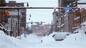 紐約暴風雪（圖／美聯社／達志影像）