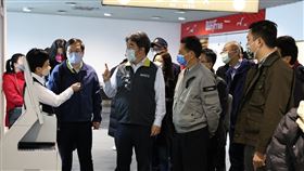 王必勝視察福澳行政旅運大樓。（圖／指揮中心提供）