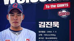 ▲樂天巨人左投金晉旭。（資料照／取自樂天巨人FB）