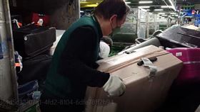 長榮航勤董事長陳有玉、總經理林大淵和多位主管 衝第一線搬行李 畫面：記者林昱傑攝影