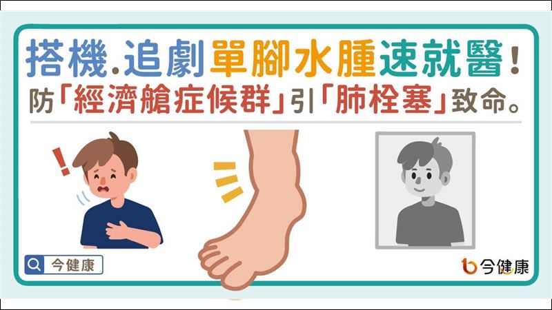 搭機、追劇單腳水腫速就醫！