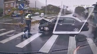 花蓮台9線自撞分隔島！日本籍男吐血昏迷