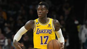 ▲湖人施洛德（Dennis Schroder）飆賽季新高32分，助球隊退熱火。（圖／美聯社／達志影像）