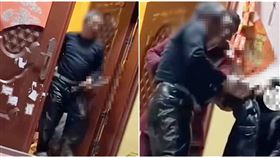 母動手教訓兒子慘遭公公過肩摔。（圖／翻攝自微博）