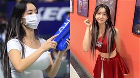 南韓啦啦隊正妹李允智。（圖／翻攝自《run_86》YouTube、《umjiya__a》IG）