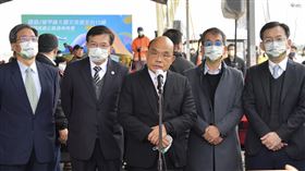 行政院長蘇貞昌今(9）日出席「國道2號大園交流道至台15線新闢高速公路工程」通車典禮。