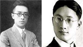 徐志摩、胡適（圖／維基百科、百度百科）

