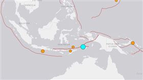 印尼近海強震。（圖／翻攝USGS）