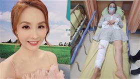 許聖梅躺床畫面曝光。（圖／翻攝自許聖梅臉書）