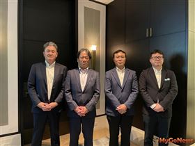 由左至右為台灣三井不動產 董事副總經理 小野浩史、董事長兼總經理 久一康洋、副總經理 川邊直樹、協理 木原健介（圖／MyGoNews）