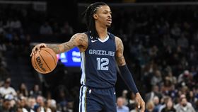 ▲莫蘭特（Ja Morant）繳出38分5籃板4助攻的亮眼成績，率灰熊退馬刺、取8連勝。（圖／美聯社／達志影像）