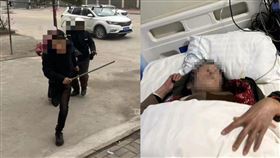 女子婉拒提親，竟慘遭鄰居持鋼管爆打。（圖／翻攝自微博）