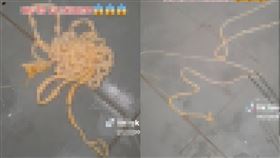 泰國一名男子大出一條2公尺蛔蟲。（圖／翻攝自tex2499抖音）