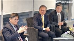 和碩董事長童子賢率2位總經理鄭光志、鄧國彥宣布集團團圓日登場。（圖／記者吳康瑋攝）