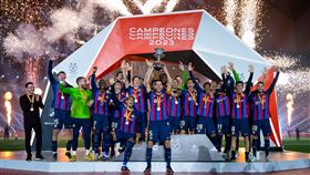 ▲巴塞隆納西班牙超級盃決賽中擊敗皇家馬德里，奪隊史第14座冠軍。（圖／翻攝自FC Barcelona推特）