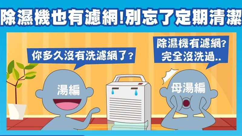 除濕機濾網洗了嗎？台電曝清潔3步驟