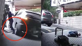 休旅車飆出停車場！送貨員小腿遭反折輾過