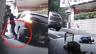 休旅車飆出停車場！送貨員小腿遭反折輾過