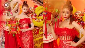 明日花綺羅穿上火紅色旗袍祝賀新年。（圖／翻攝自明日花綺羅IG）