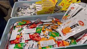 中國零嘴,魔芋爽香辣素毛肚,魔芋爽麻辣素毛肚,魔芋爽酸辣泡菜,走私,非法販賣,稽查