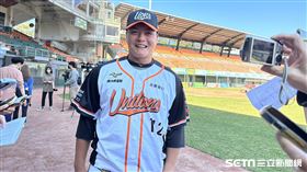 統一獅隊新同學張聖豪。（圖／記者蔡厚瑄攝影）