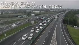 初七,國道,高公局,塞車,春假,出遊(翻攝自 高公局路況即時影像)