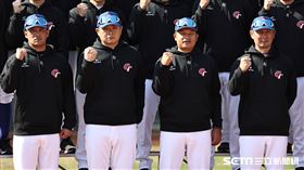 ▲世界棒球經典賽台灣隊教練團成員張建銘、彭政閔、陳江和、高志綱。（圖／記者劉彥池攝影）