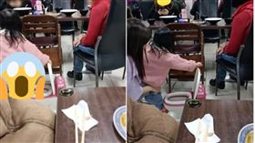 母親拿出小馬桶讓女兒上廁所。（圖／翻攝自爆廢公社二館臉書社團）