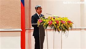 新舊閣揆交接，新任行政院長陳建仁致詞。（圖／記者盧素梅攝影)