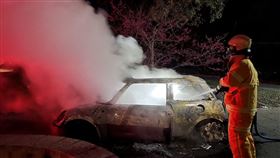 南投魚池，環湖公路，有應公廟，火燒車，焦屍(圖／南投縣消防局提供)