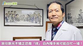 名家／黎明眼科周秉義醫師說明，散光為眼角膜的弧度不對稱所導致的視線模糊現象，相較於近視，有散光的人視線會多一層重複的影像。（勿用）