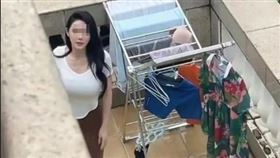 鄰居,美女,搭訕,曬衣服