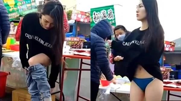 低溫10度正妹夜市脫剩比基尼！心疼畫面曝