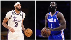 ▲NBA全明星賽完整名單未見湖人戴維斯（Anthony Davis）（左）及76人哈登（James Harden）（右）。（圖／美聯社／達志影像）