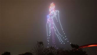 天后來了！「巨型媽祖」現身雲林夜空