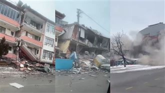 土耳其7.8淺震又7.5強震　大樓倒塌瞬間曝