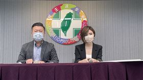 民進黨新聞部主任張志豪、發言人黃彩玲（圖／記者高逸帆攝影）