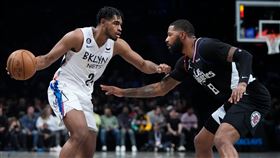 ▲湯瑪斯（Cam Thomas）投進7顆三分球，攻下全場最高47分。（圖／美聯社／達志影像）