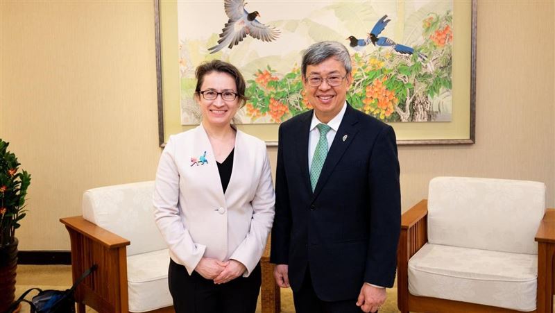 蕭美琴返台述職　今早與陳建仁會面畫面曝