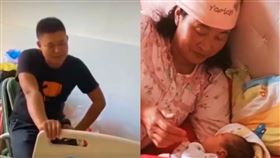 56歲婦人產子，30歲大兒子看傻。（圖／翻攝自微博）